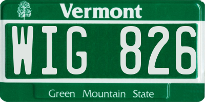 VT license plate WIG826