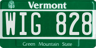 VT license plate WIG828