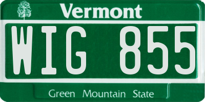 VT license plate WIG855