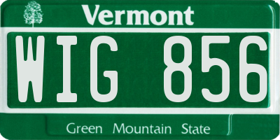 VT license plate WIG856