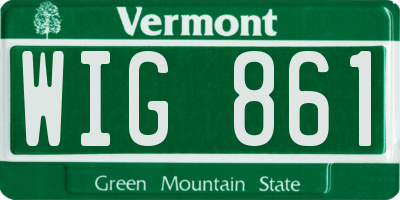 VT license plate WIG861