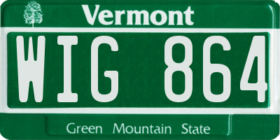 VT license plate WIG864