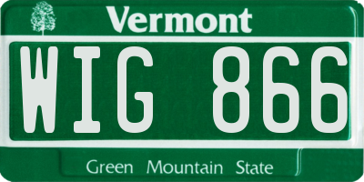 VT license plate WIG866