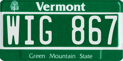 VT license plate WIG867