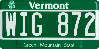 VT license plate WIG872