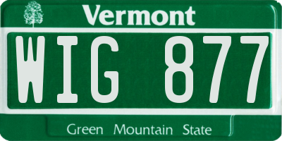 VT license plate WIG877
