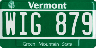 VT license plate WIG879