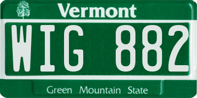 VT license plate WIG882