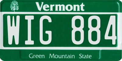 VT license plate WIG884