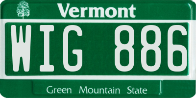 VT license plate WIG886
