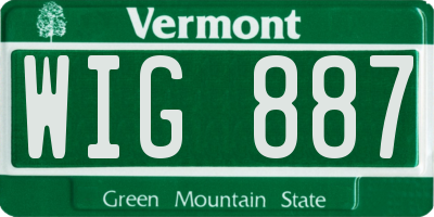 VT license plate WIG887