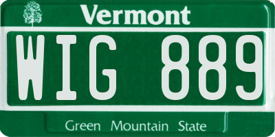 VT license plate WIG889