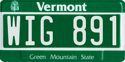 VT license plate WIG891
