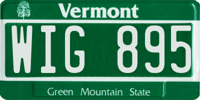 VT license plate WIG895