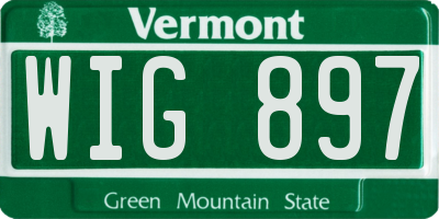 VT license plate WIG897