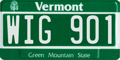VT license plate WIG901