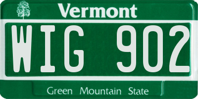 VT license plate WIG902
