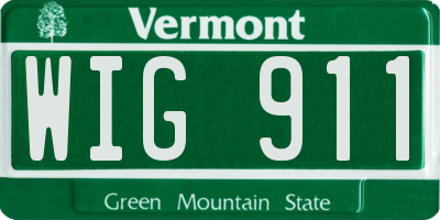 VT license plate WIG911