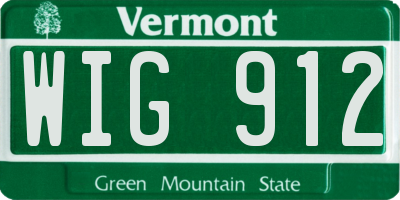 VT license plate WIG912
