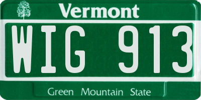 VT license plate WIG913