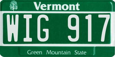 VT license plate WIG917