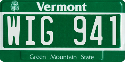 VT license plate WIG941
