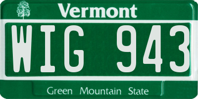 VT license plate WIG943