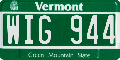 VT license plate WIG944
