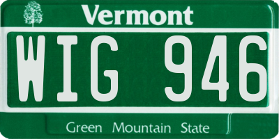 VT license plate WIG946