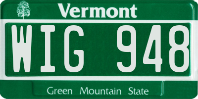 VT license plate WIG948