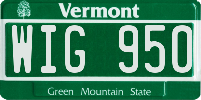 VT license plate WIG950