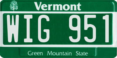 VT license plate WIG951