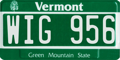 VT license plate WIG956