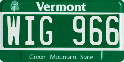 VT license plate WIG966