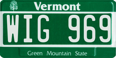 VT license plate WIG969