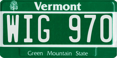 VT license plate WIG970