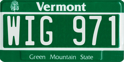 VT license plate WIG971