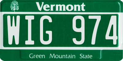 VT license plate WIG974