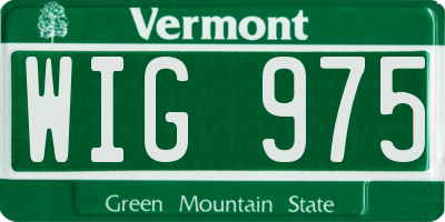 VT license plate WIG975