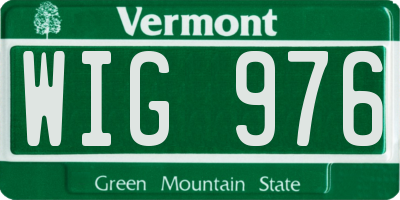 VT license plate WIG976