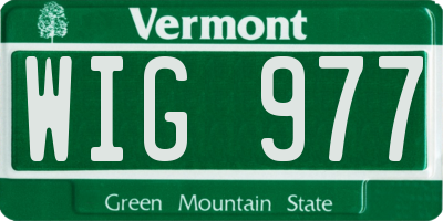 VT license plate WIG977