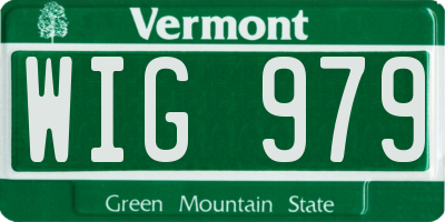 VT license plate WIG979