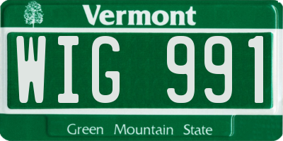 VT license plate WIG991