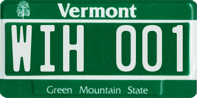 VT license plate WIH001