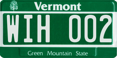 VT license plate WIH002