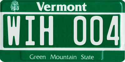 VT license plate WIH004