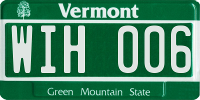 VT license plate WIH006