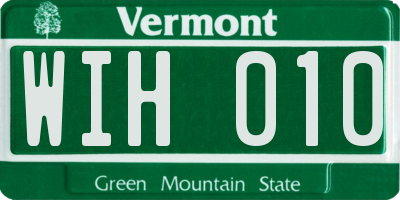 VT license plate WIH010