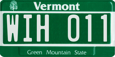 VT license plate WIH011
