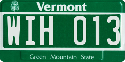 VT license plate WIH013